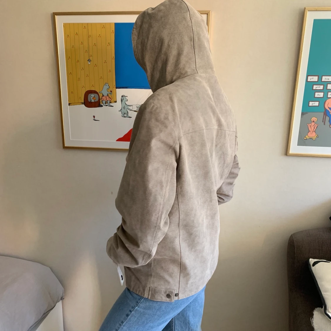 Ljus skinnjacka  - 90