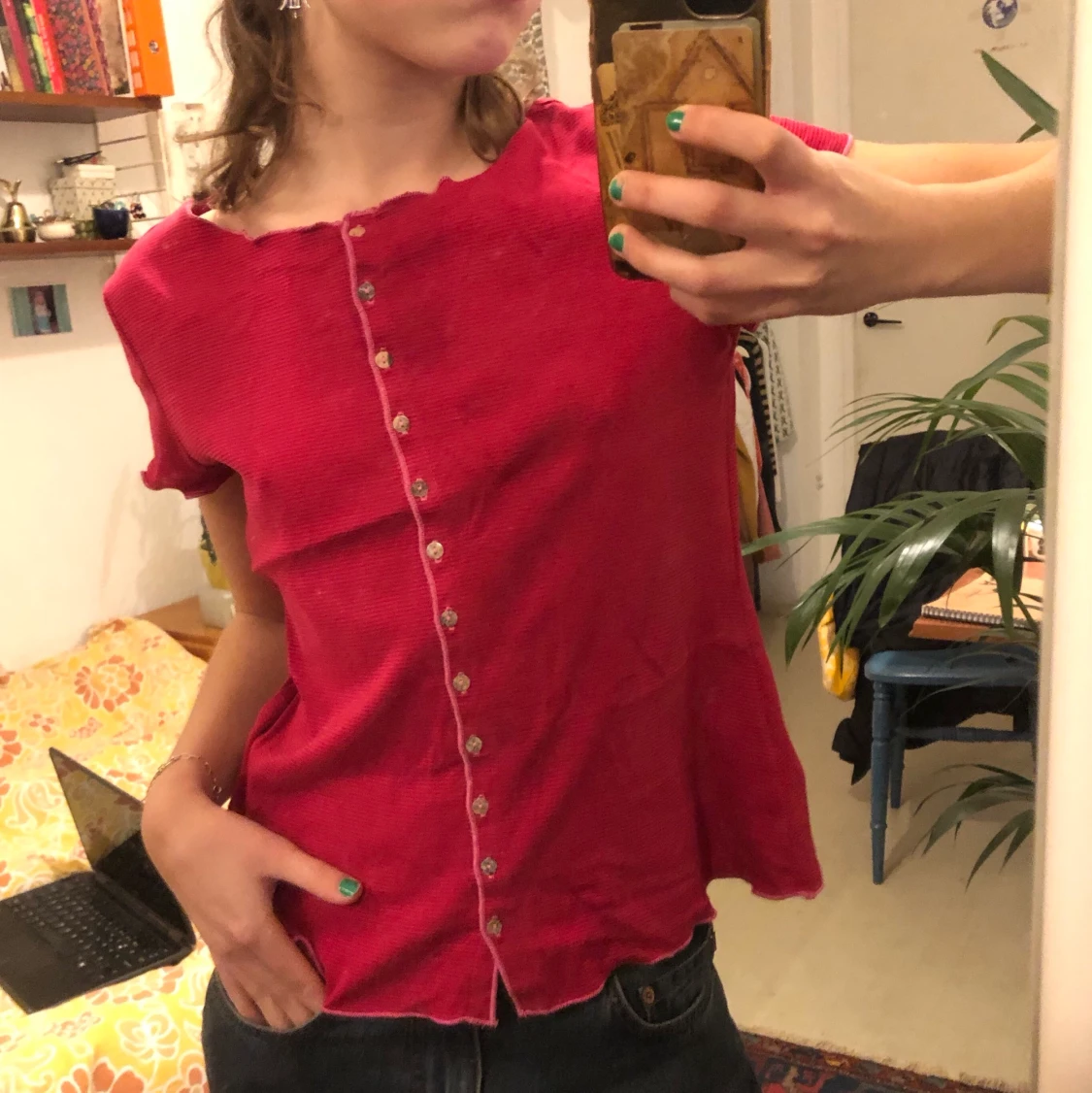 Rödrosa randig tröja! - 91