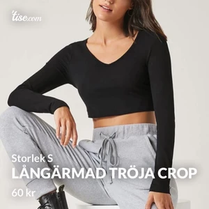 Svart långärmad tröja croppad  - Den är endast testad, strl S, croppad   60kr + frakt. Pris går alltid att diskutera