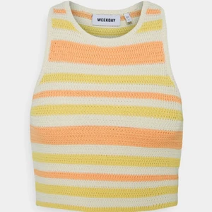 Weekday Linne färgglatt randigt virkat  - Supersnyggt virkat linne från Weekday, knappt använt i storlek M. Säljer även ett i vitt!