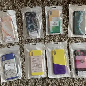 iPhone X/XS mobilskal  - Helt nya, oanvända, förpackning ej öppnad - 6 olika sorters mönster/färger - 50kr styck  (3 stycken för 100kr)
