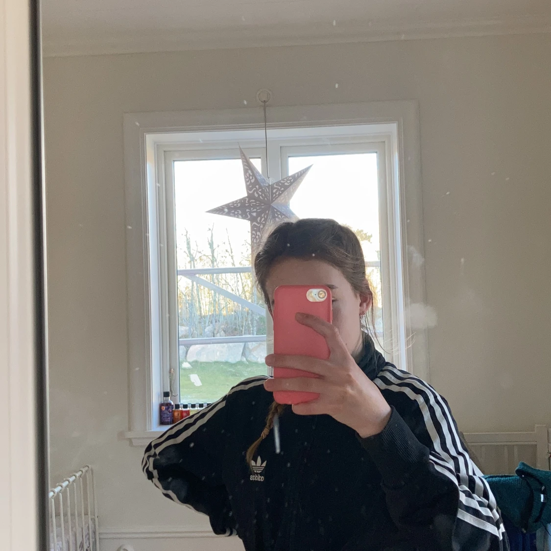 Svart Adidas hoddie med dragkedja  - 90