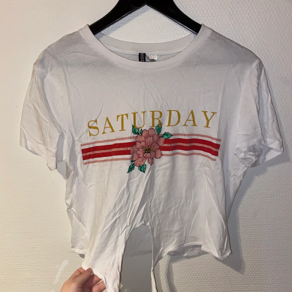 Vit topp med tryck - 90