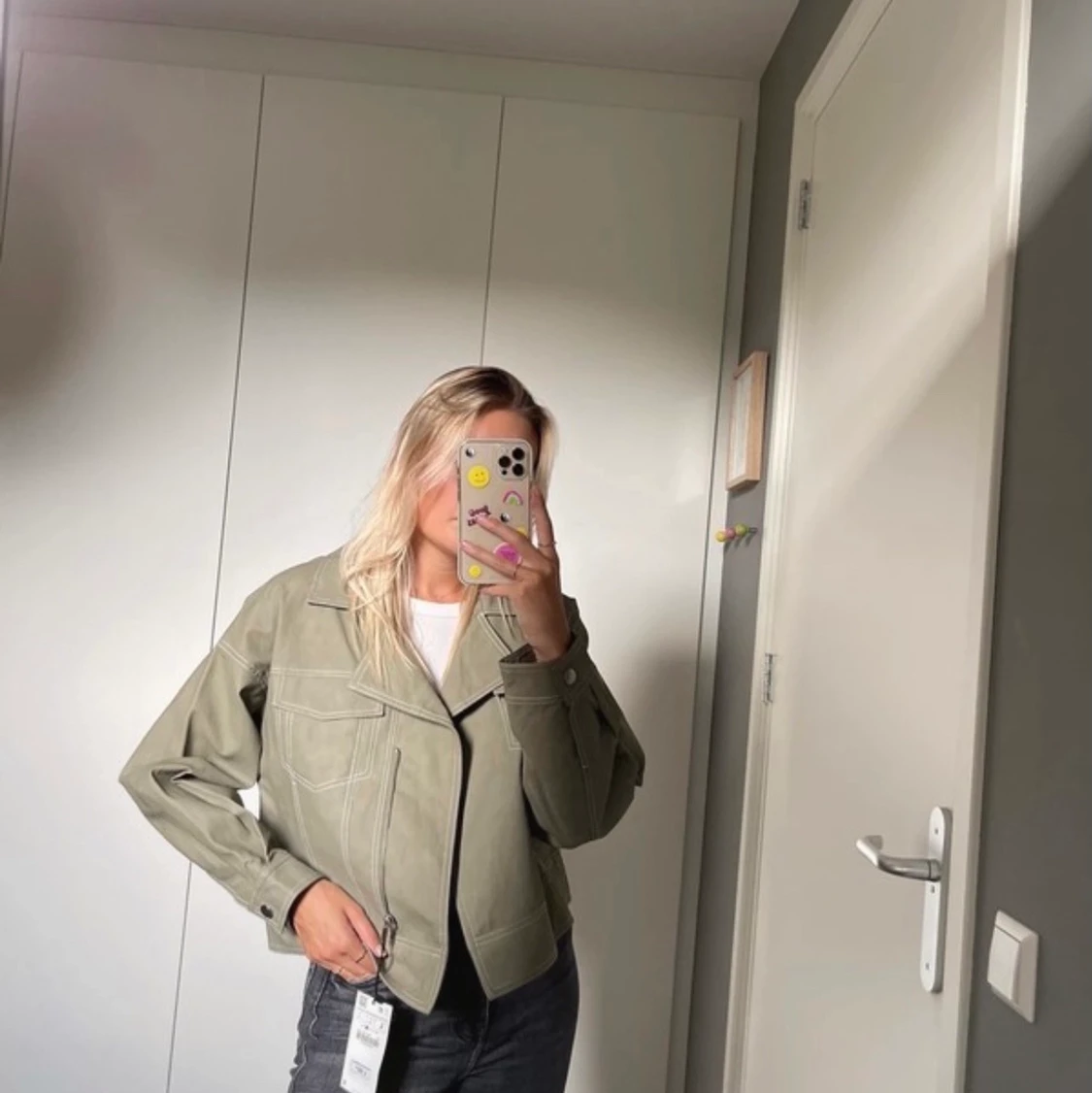 Green faux leather jacket - 90