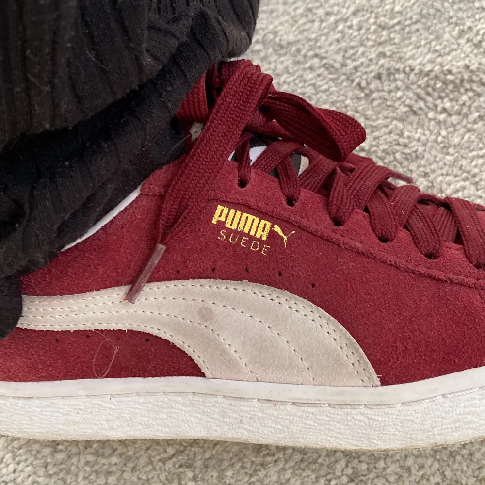 Balla röda sneakers från puma, bra skick nästan oanvända. Storlek 37 passar 37,5. 300 (+frakt). Skor.