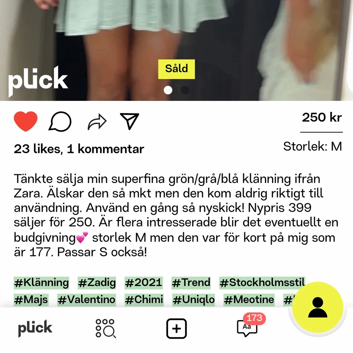 Grön klänning Zara - 90