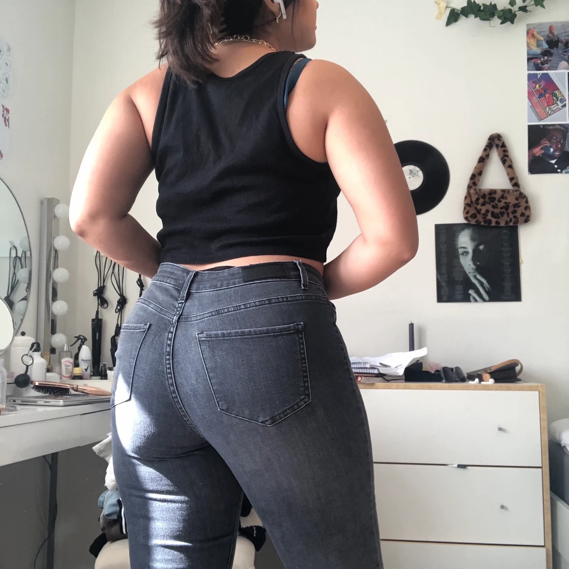 Raka lite kortare gråa jeans🌚 - 91