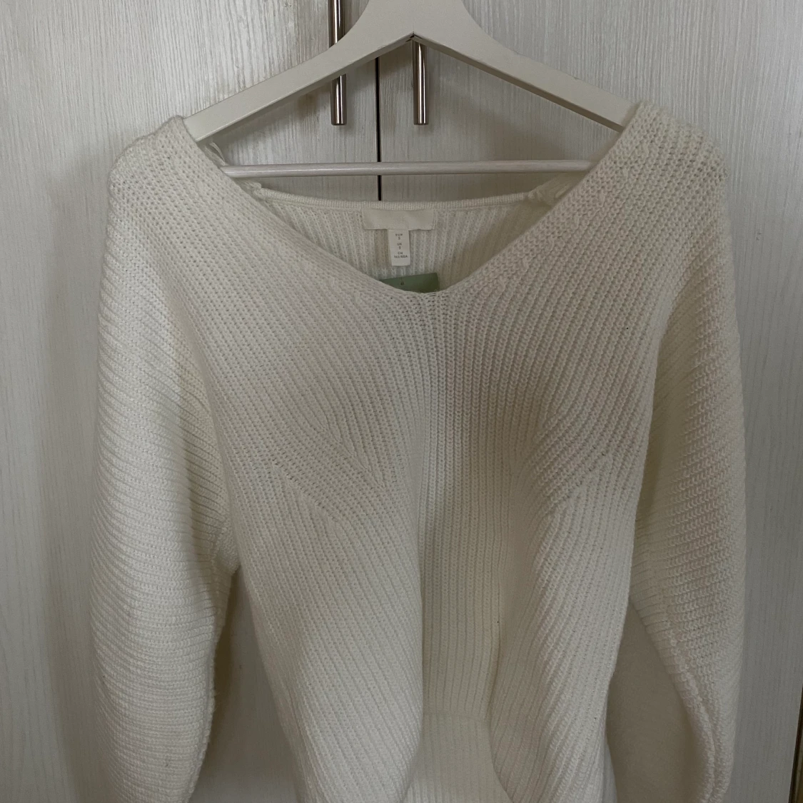 Vit stickad tröja h&m - 91