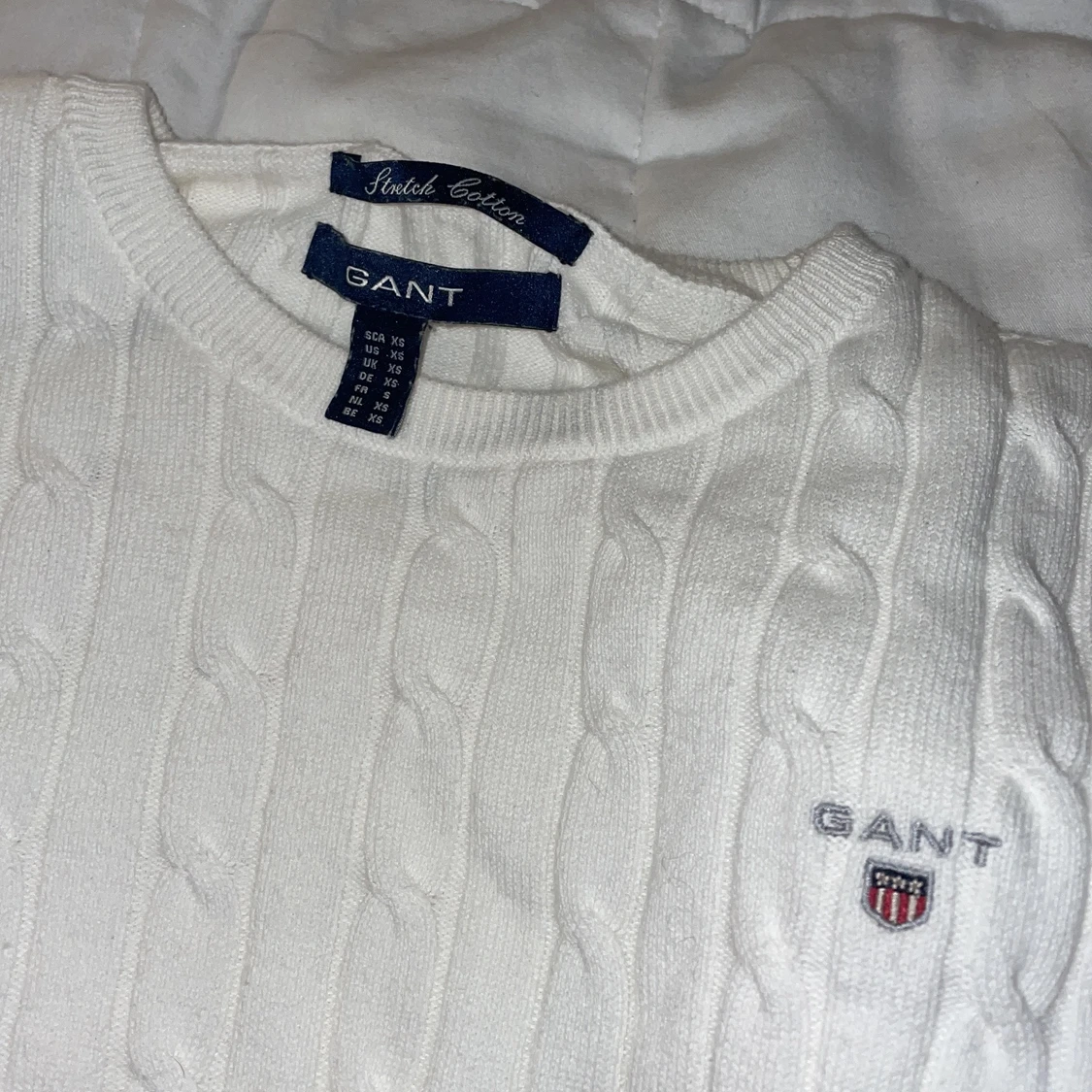 Gant vit kabelstickad tröja, XS - 90