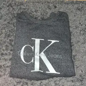 Långärmad grå sweatshirt från Calvin Klein i storlek XS. Fint skick!