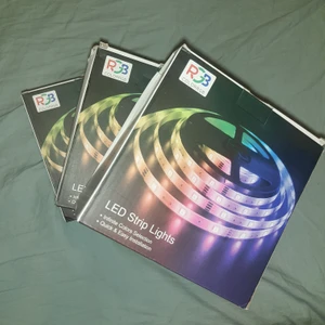 20 m. RGB LED strip remote/phone control - 20 meters of RGB led strip. Set includes - RGB led strip, control box, remote control, cable winder, back adhesive, and most important power supply. It can be remote by phone application.   Accept PayPal payment :) Delivery time - 5-7 days, by courier.