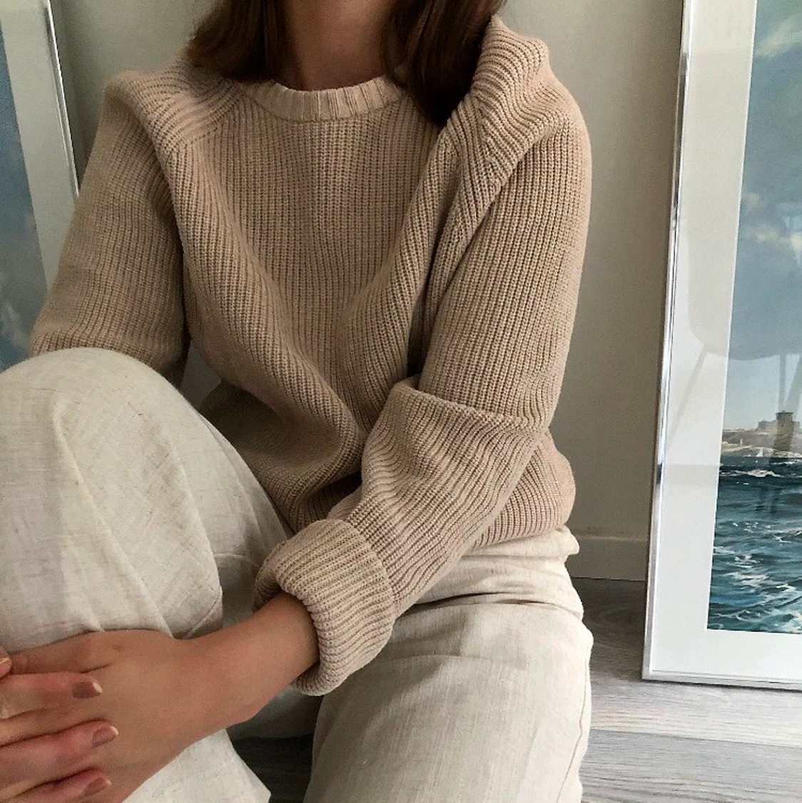Beige Tröja från ZARA, Storlek M