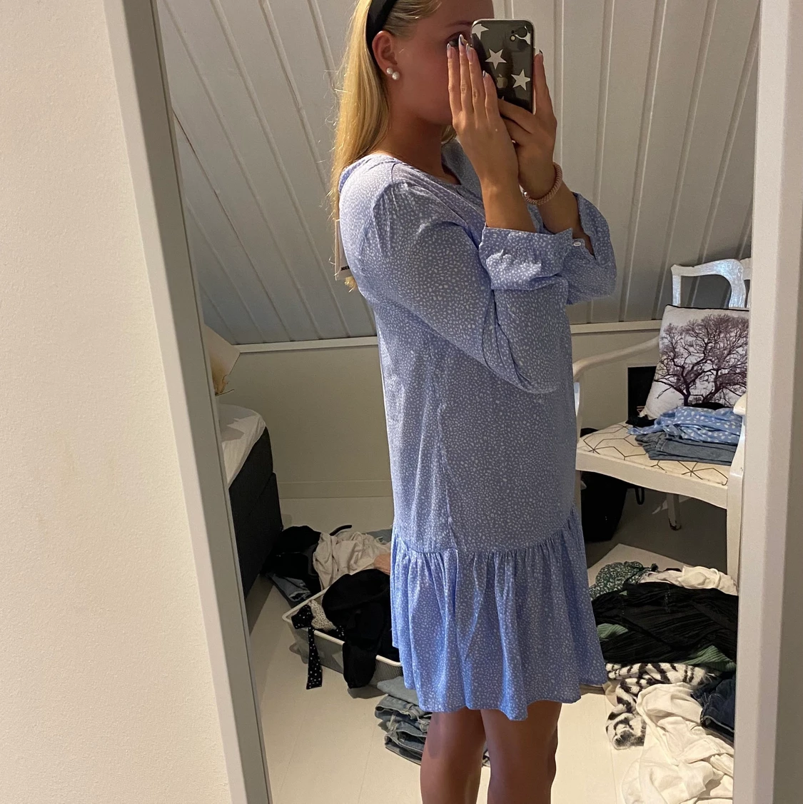 Söt blå klänning - 90