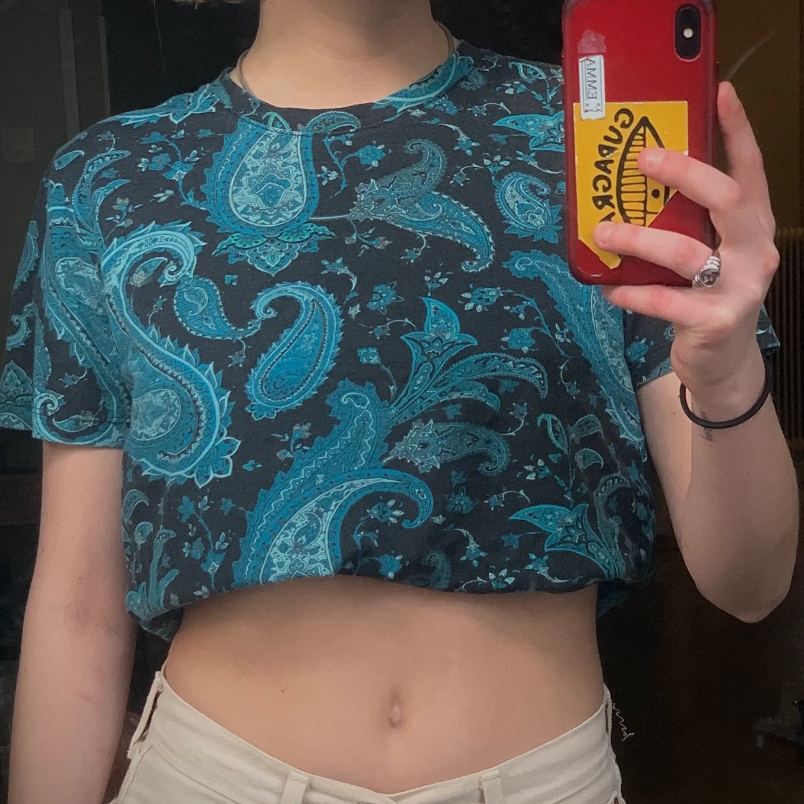 Mönstrad T-shirt, strl XS-S - 90