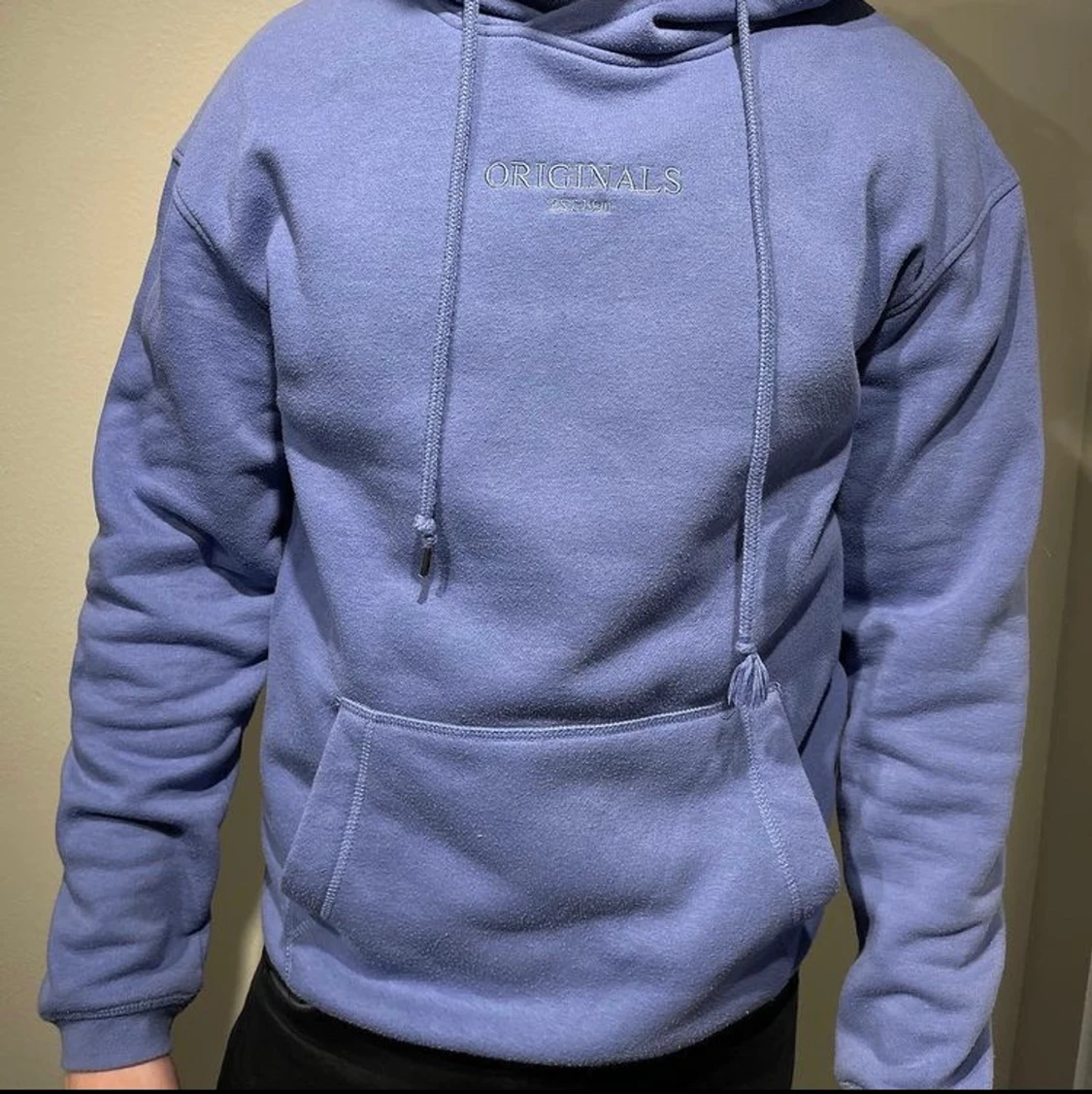 Lila/blå hoodie - 90