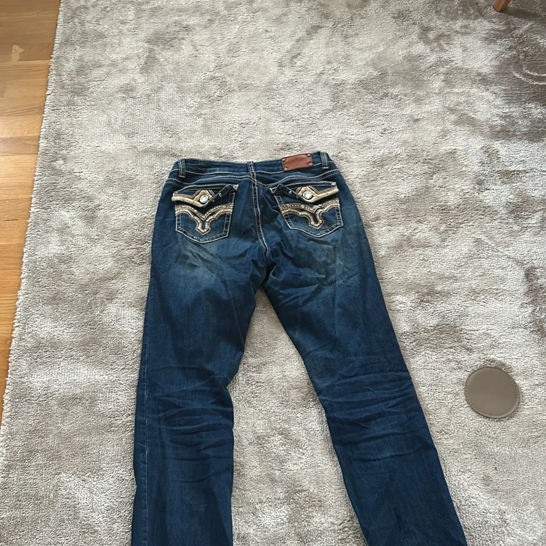 Blå jeans Stars & Stripes med broderi - 1