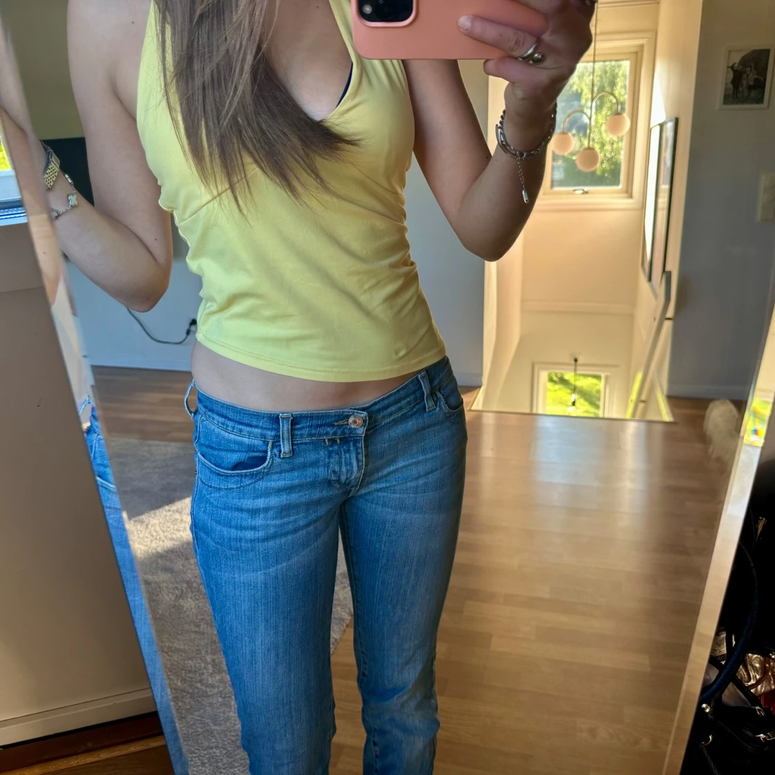 Blå low waist jeans - 2