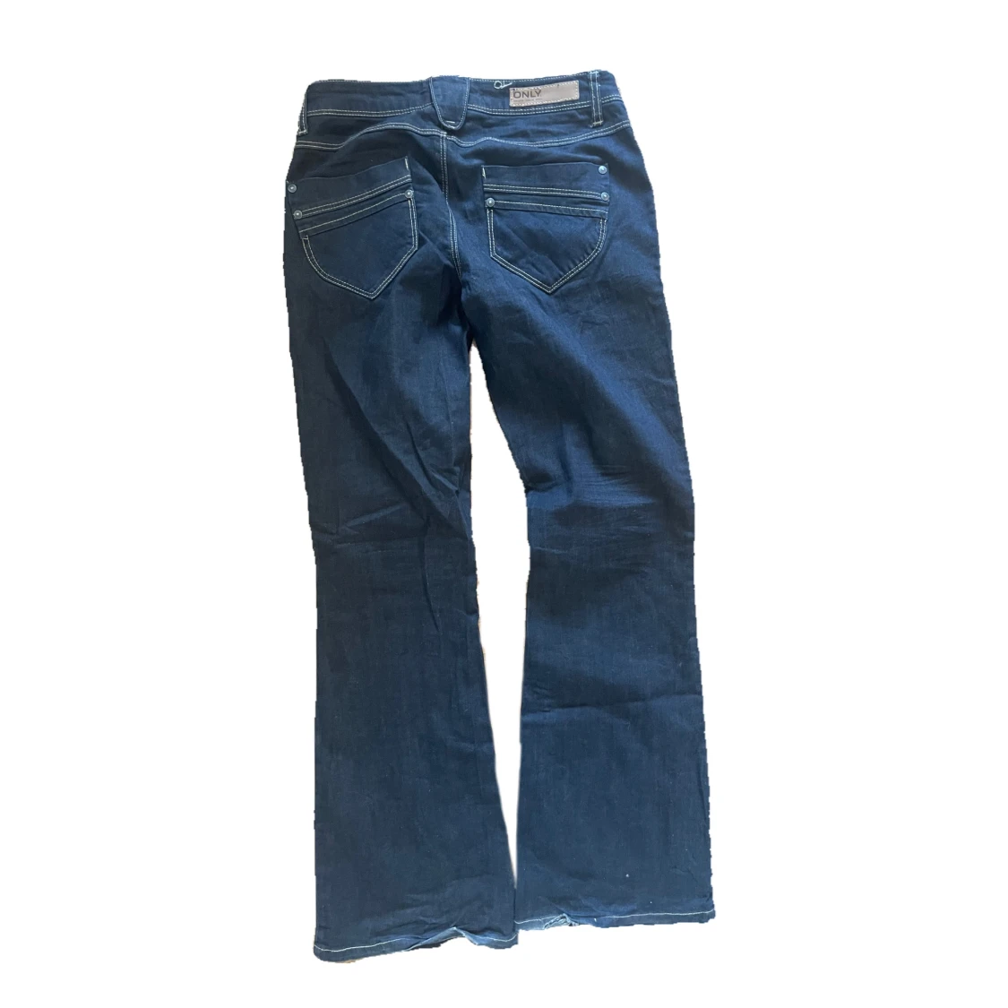 Blå bootcut jeans med låg midja - 1