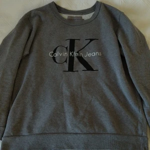 Calvin Klein Jeans - Säljer en klassisk grå sweatshirt från Calvin Klein Jeans med stor svart CK-logga. Unisex