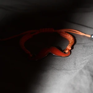 Armband Med Orange Mustasch - Coolt armband med en orange mustasch i metall och justerbart orange snöre. Nypris 59, mitt pris 20