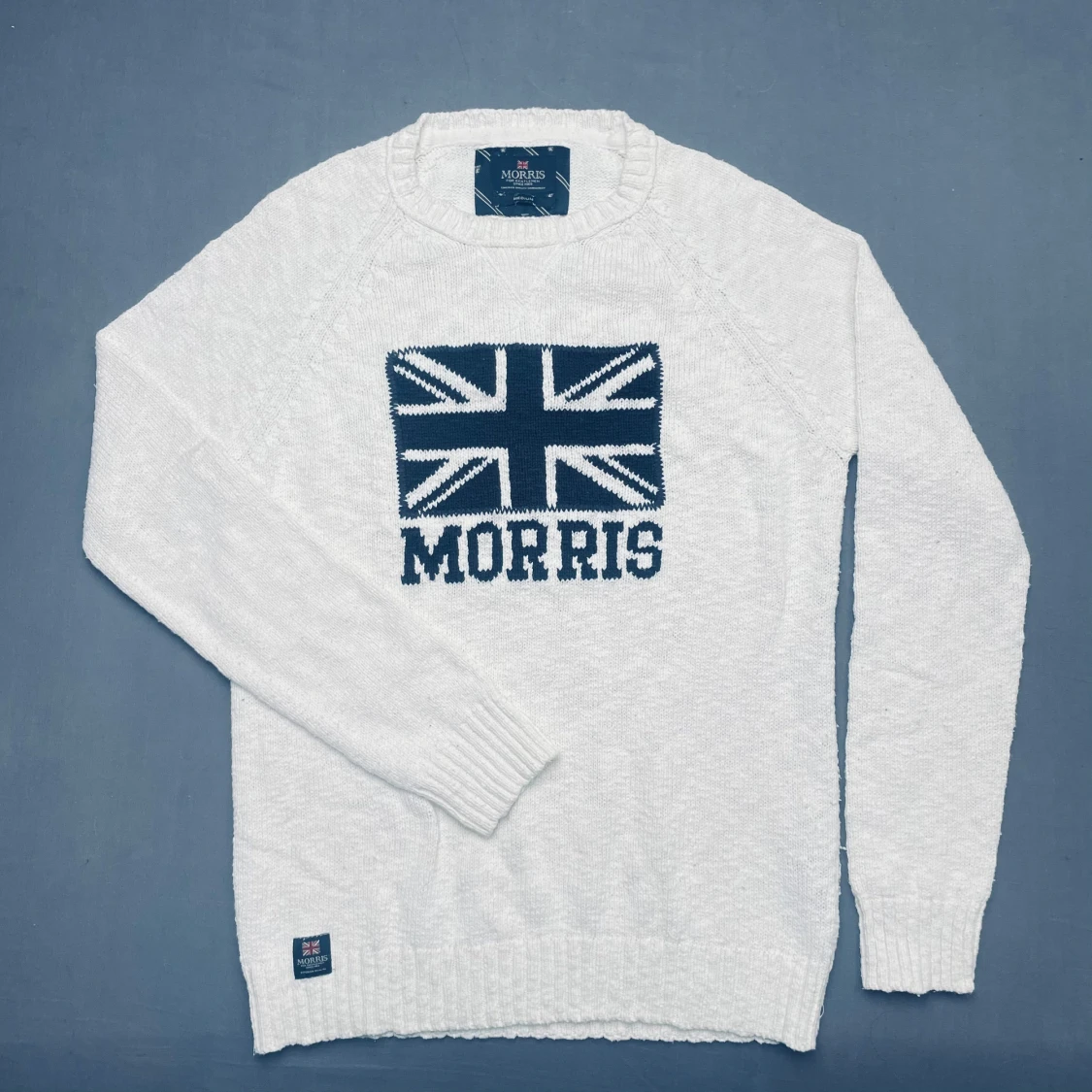 Vit stickad tröja från Morris 