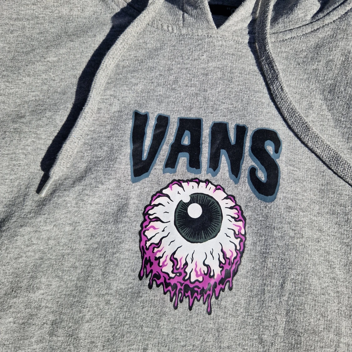 Grå hoodie från Vans med tryck - M  - 1