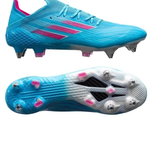 Blå Adidas fotbollsskor med rosa detaljer - Säljer ett par blå ADIDAS X SPEEDFLOW .1 SG SAPPHIRE EDGE - BLÅ/ROSA/VIT fotbollsskor från Adidas med rosa och vita detaljer. Skorna är för natur gräs och har skruvdobbar som ger  bra grepp på planen. Perfekta för dig som vill sticka ut på fotbollsplanen! Pris kan diskuteras. 