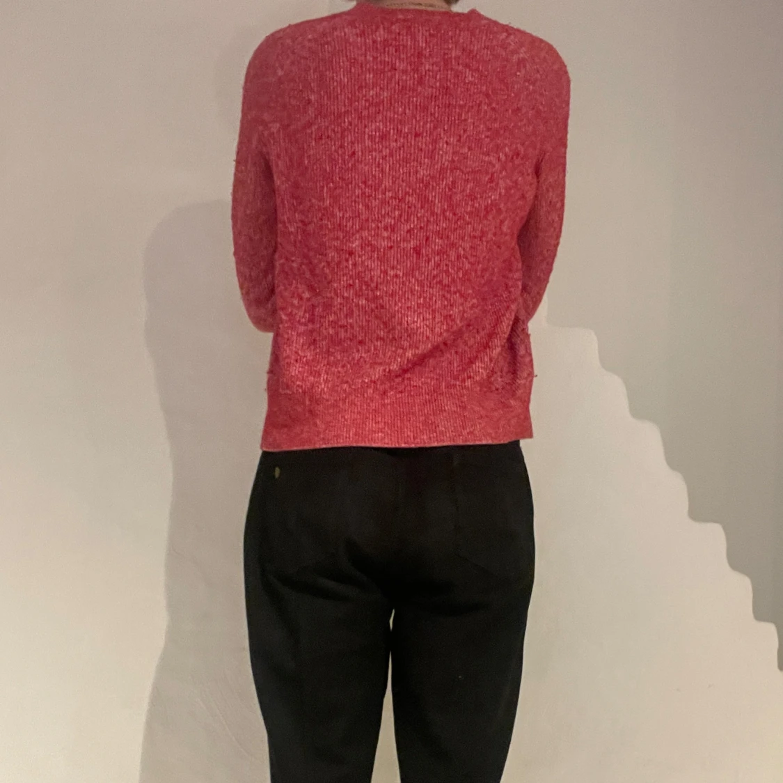 Röd stickad tröja J.Lindeberg M - 2