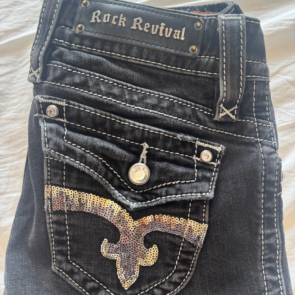 Rock Revival mörkgråa bootcut jeans - 2