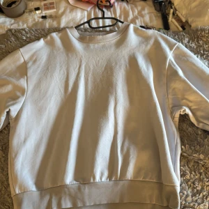 Ljusgrå sweatshirt från Gina Tricot - Säljer en stilren ljusgrå sweatshirt från Gina Tricot, kollektionen Basically Basics. Tröjan har rund hals, ribbade muddar och en loose passform som är perfekt för chill dagar. Materialet är mjukt och skönt, troligtvis bomull och polyester. Enkel att matcha med jeans eller leggings.