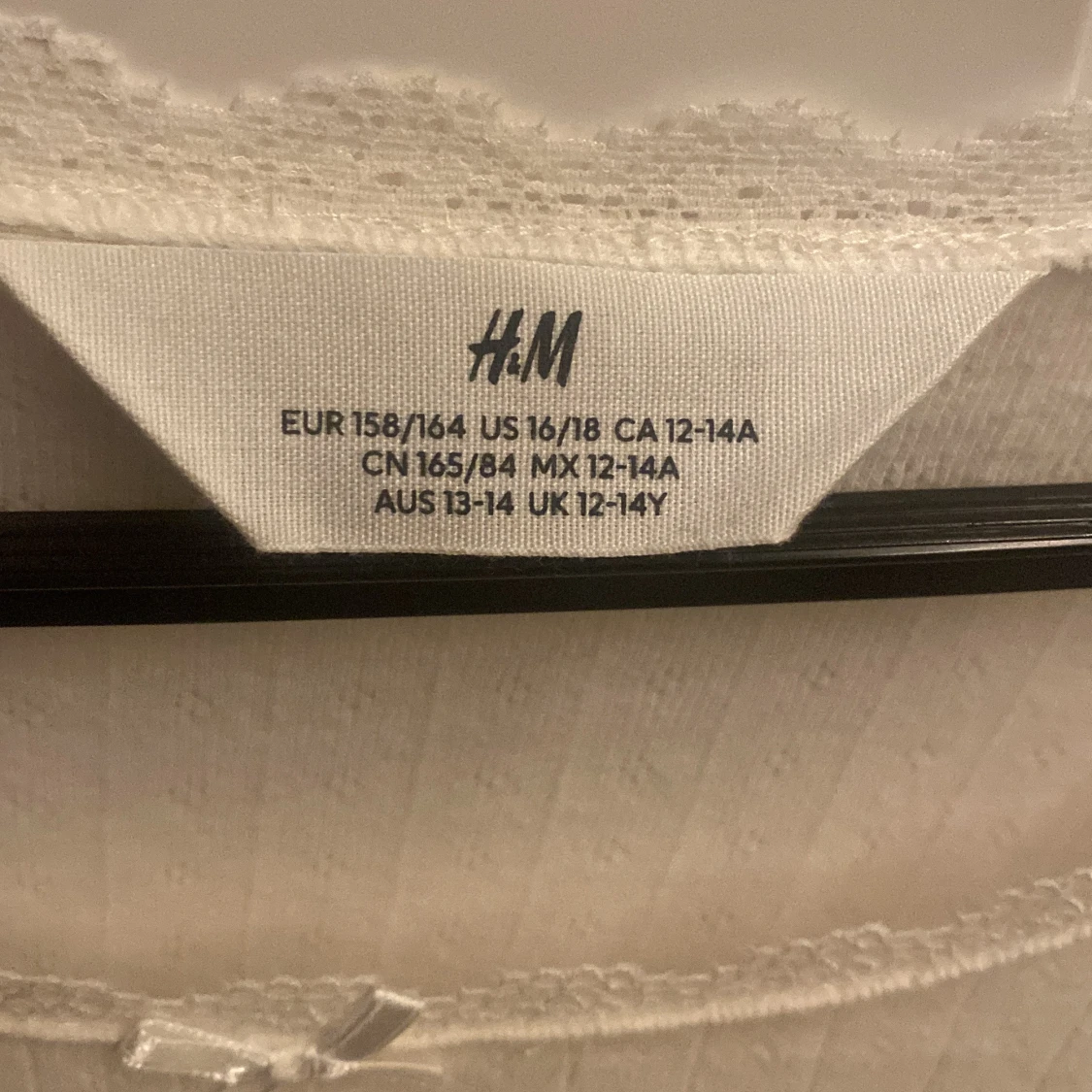 Vit ribbad långärmad topp H&M - 2
