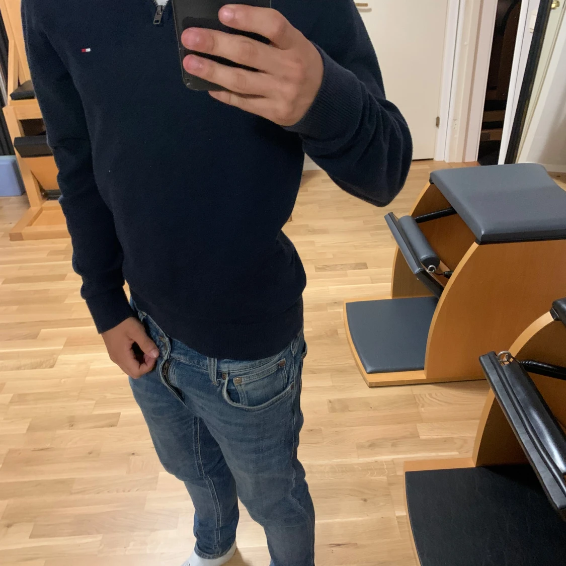 Marinblå half zip tröja Tommy Hilfiger - 2