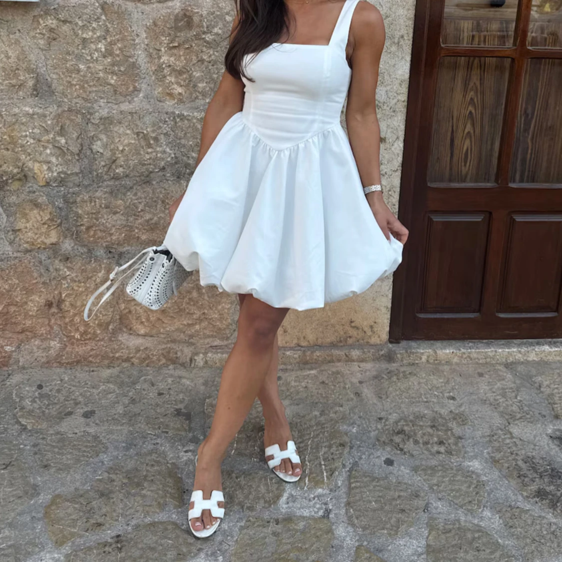 Vit kort ballongklänning twist & tango  - 1