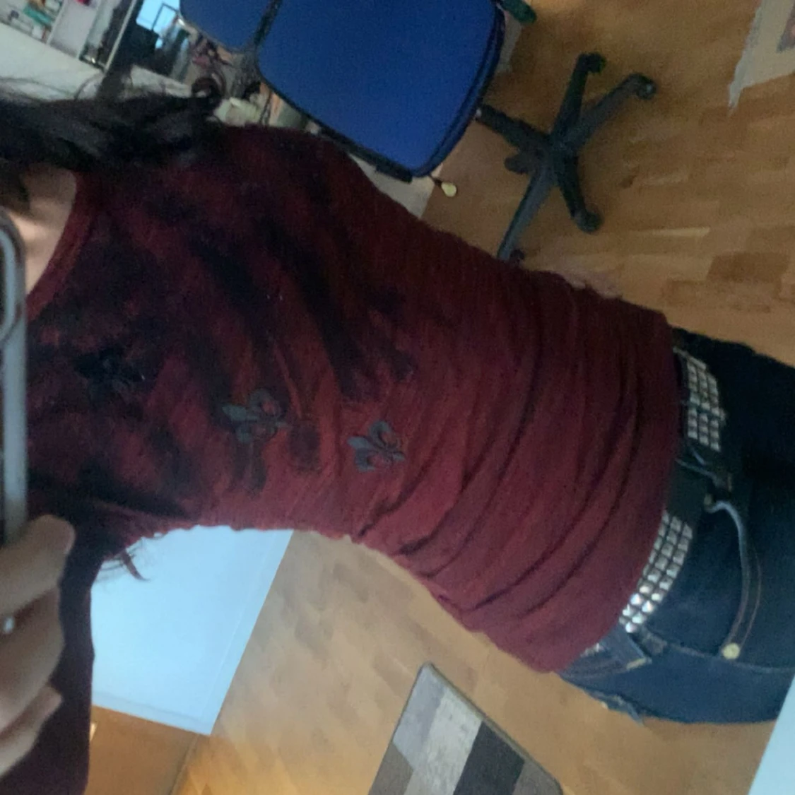 Mörkröd långärmad topp Rock Rebel