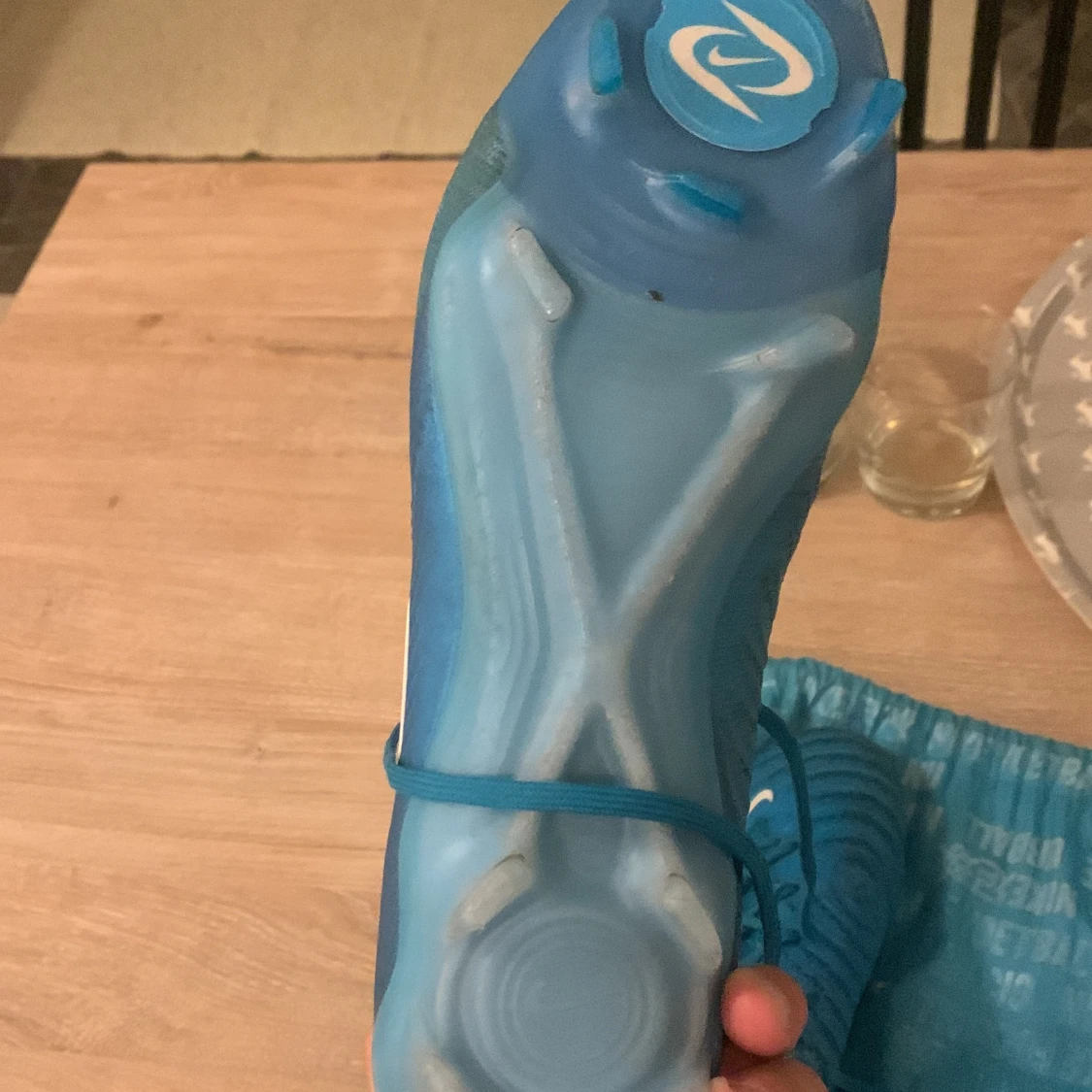 Nike blå fotbollsskor med snörning - 3