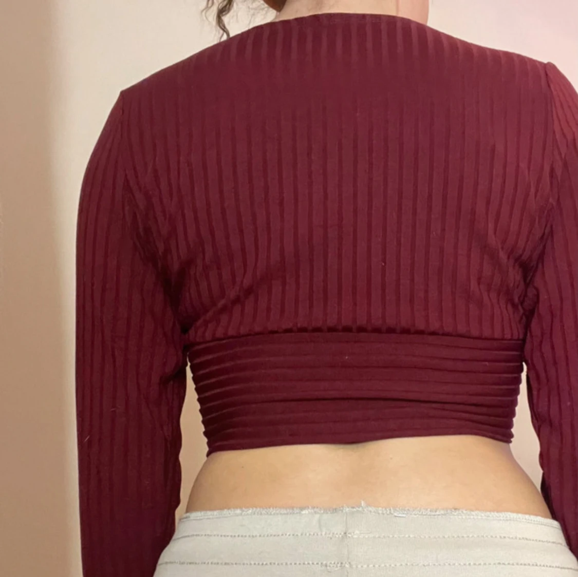 vinröd croppad tröja ♥️ - 1