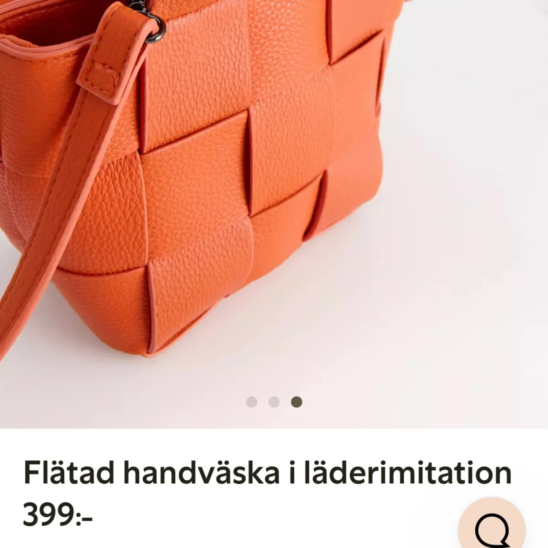 Orange flätad handväska  - 4