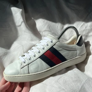 Gucci ace  - Steal! Gucci ace skor. Storlek 40, i mycket bra skick. Inga skador. Äkta, kod finns bild på. Dustbag ingår, hör av er vid frågor! fraktar spårbart via PostNord, samma dag eller möts upp. Mvh