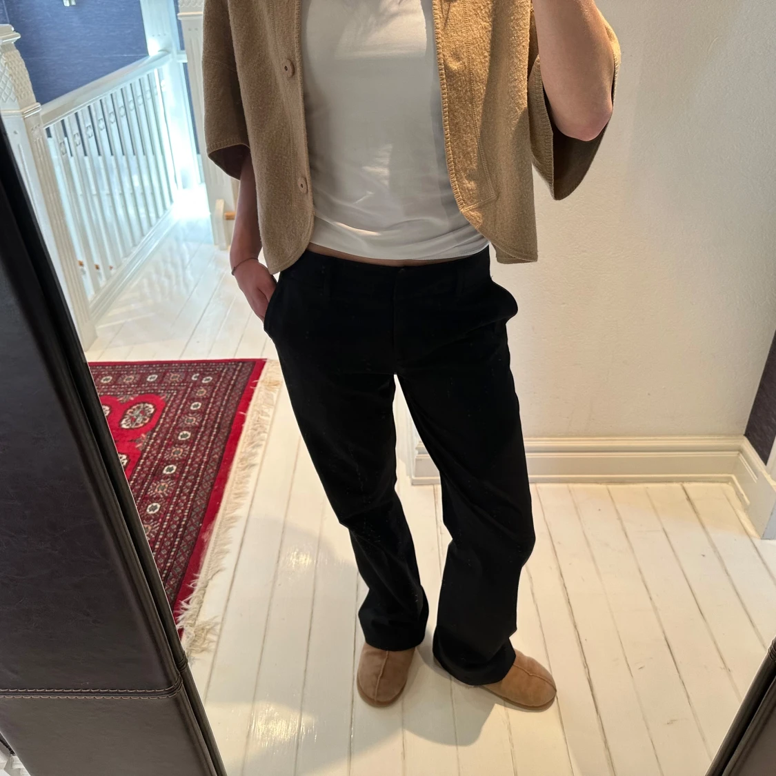 Svarta kostymbyxor med dragkedja 