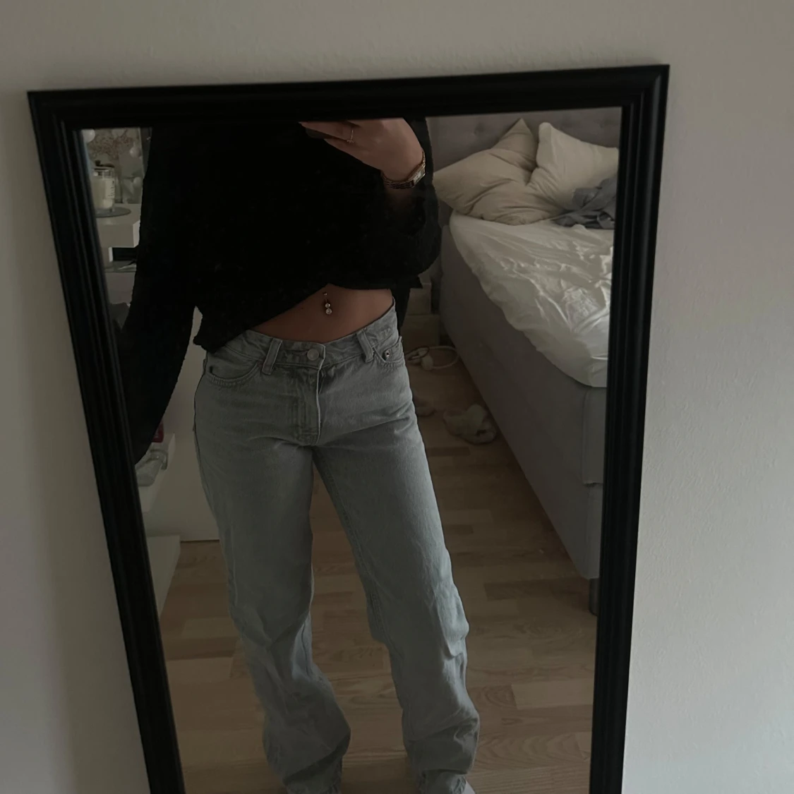 Ljusgrå jeans från GinaTricot 