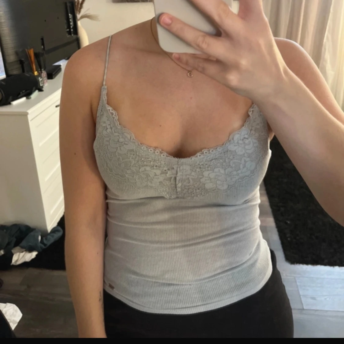 Blått spets linne - 1