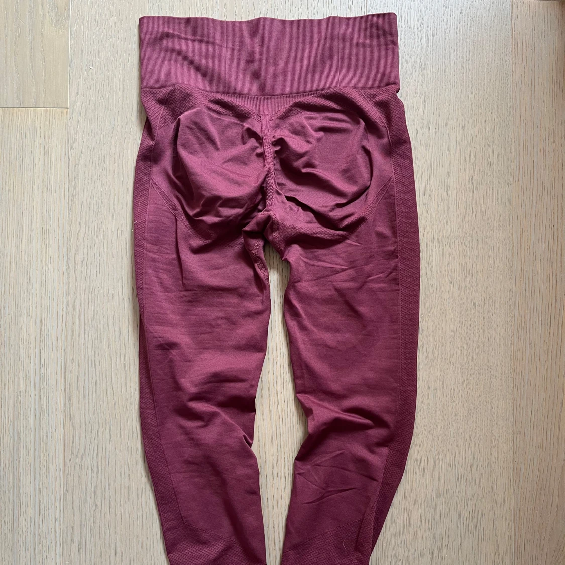 Vinröda seamless leggings med hög midja - 3