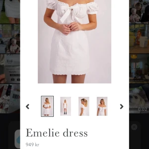 Vit kortklänning med puffärm och rosett från Obsessed - Vit kort klänning från Obsession Stockholm, använd som studentklänning men helt utan fläckar och skavanker. I storlek XS