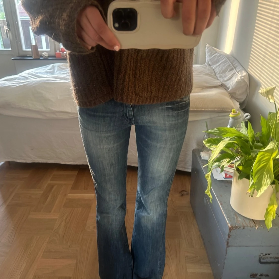 Blå bootcut jeans