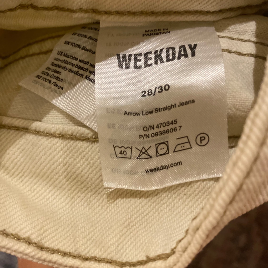 Weekday Arrow vita straight jeans 28/30 - 1