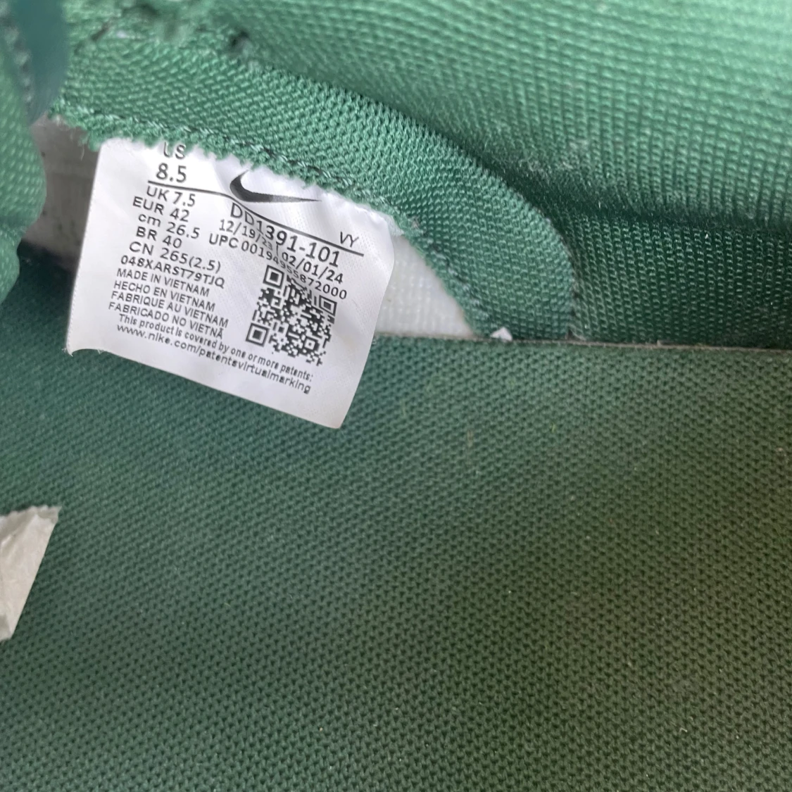 Nike Dunk Low vit/grön sneakers - 4