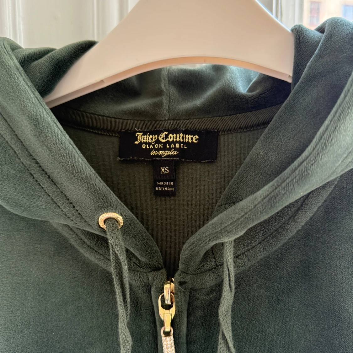 Mörkgrön velour hoodie Juicy Couture XS - 2