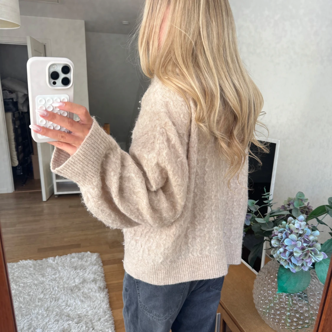 Stickad oversized kofta - 2