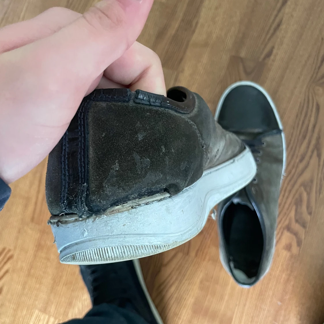 Lanvin sneakers i mocka och skinn - 3