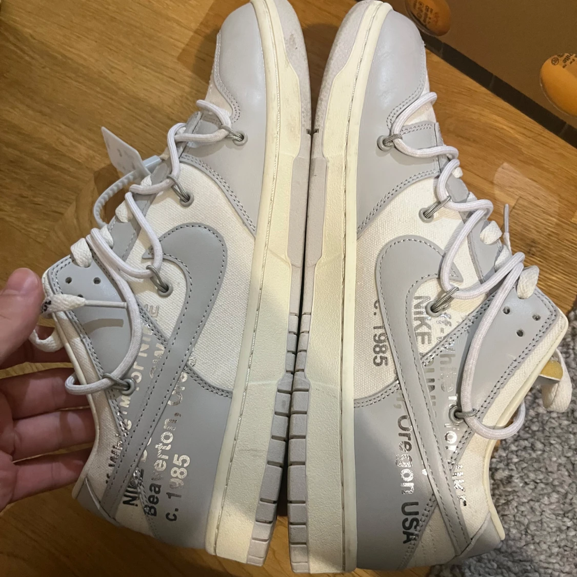 Nike Dunk Low Off-White vit/grå - 3